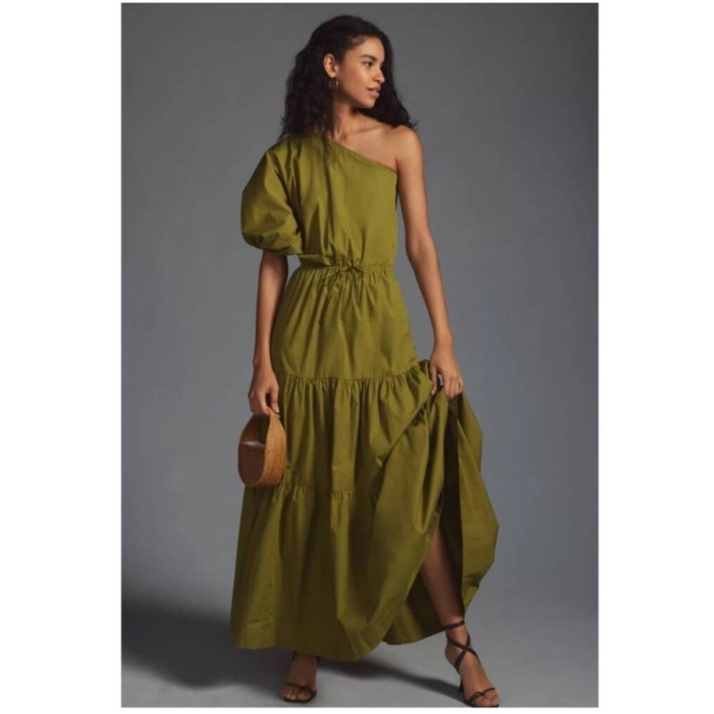 New Anthropologie S/W/F Tiered One-Shoulder Dress
MAXI $410 SMALL Green